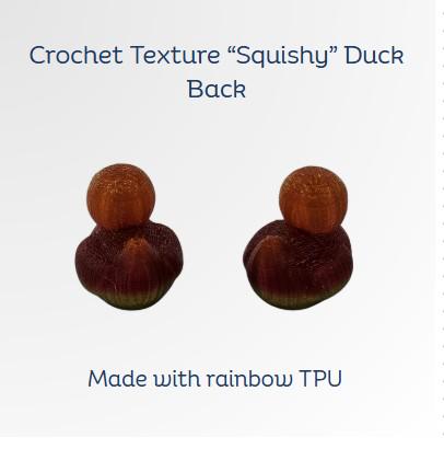 Rainbow TPU Crochet Duck • Flexible 3D Printed Cruise Toy