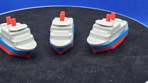 3D Printed Mini Cruise Ship, Patriotic Party Boat, Nautical Decor, Duck Hunt Collectible