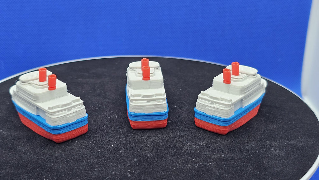 3D Printed Mini Cruise Ship, Patriotic Party Boat, Nautical Decor, Duck Hunt Collectible