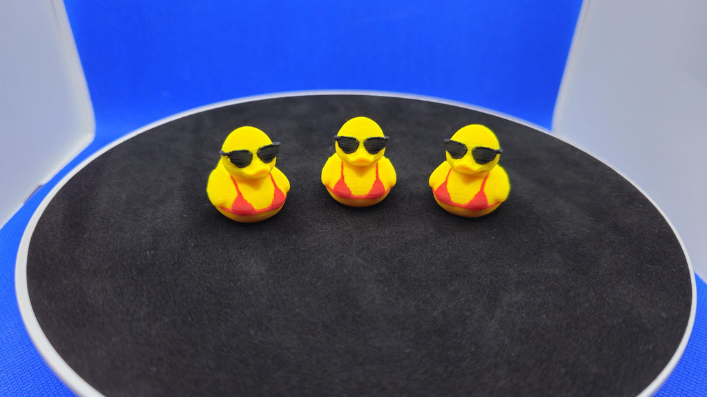 Bikini Sunglasses Duck Figurine – Tropical Vacation Mini Duck, PLA Decor