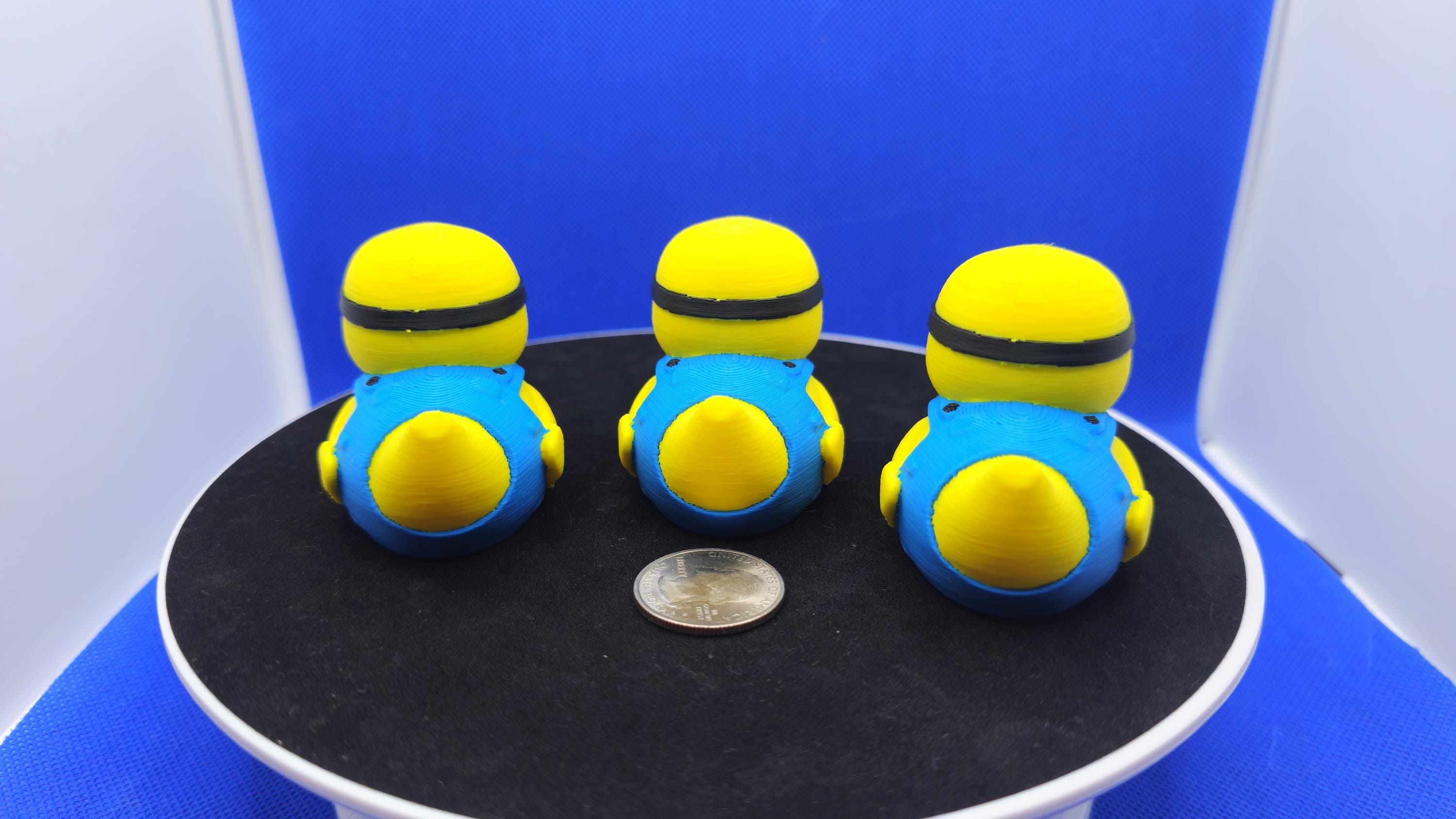 Bob Minion Duck Figurine – Yellow Blue Overalls Character Decor – Cruise Duck Toy