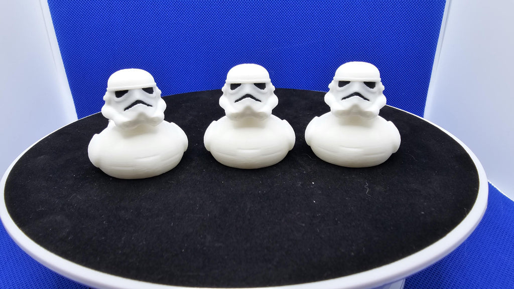 Storm Trooper Duck Figurine • White Armor Space Soldier Mini • Cruise Duck Hunt Gift