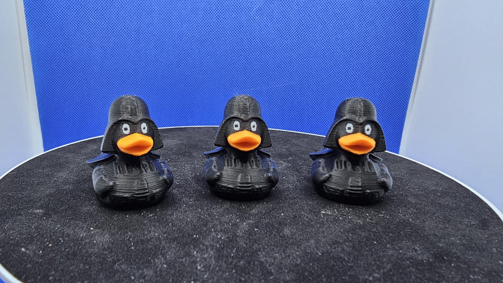 Dark Vader Duck Figurine • Black Armor Villain Collectible • Sci-Fi Cruise Duck Hunt Gift