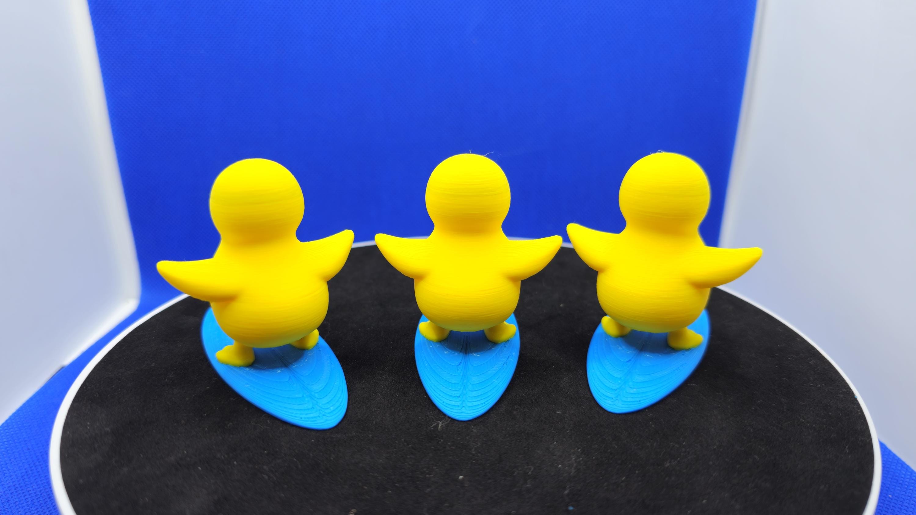 3D Printed Surfing Duck Figurine • Cruise Duck Hunt Collectible, Summer Beach Toy