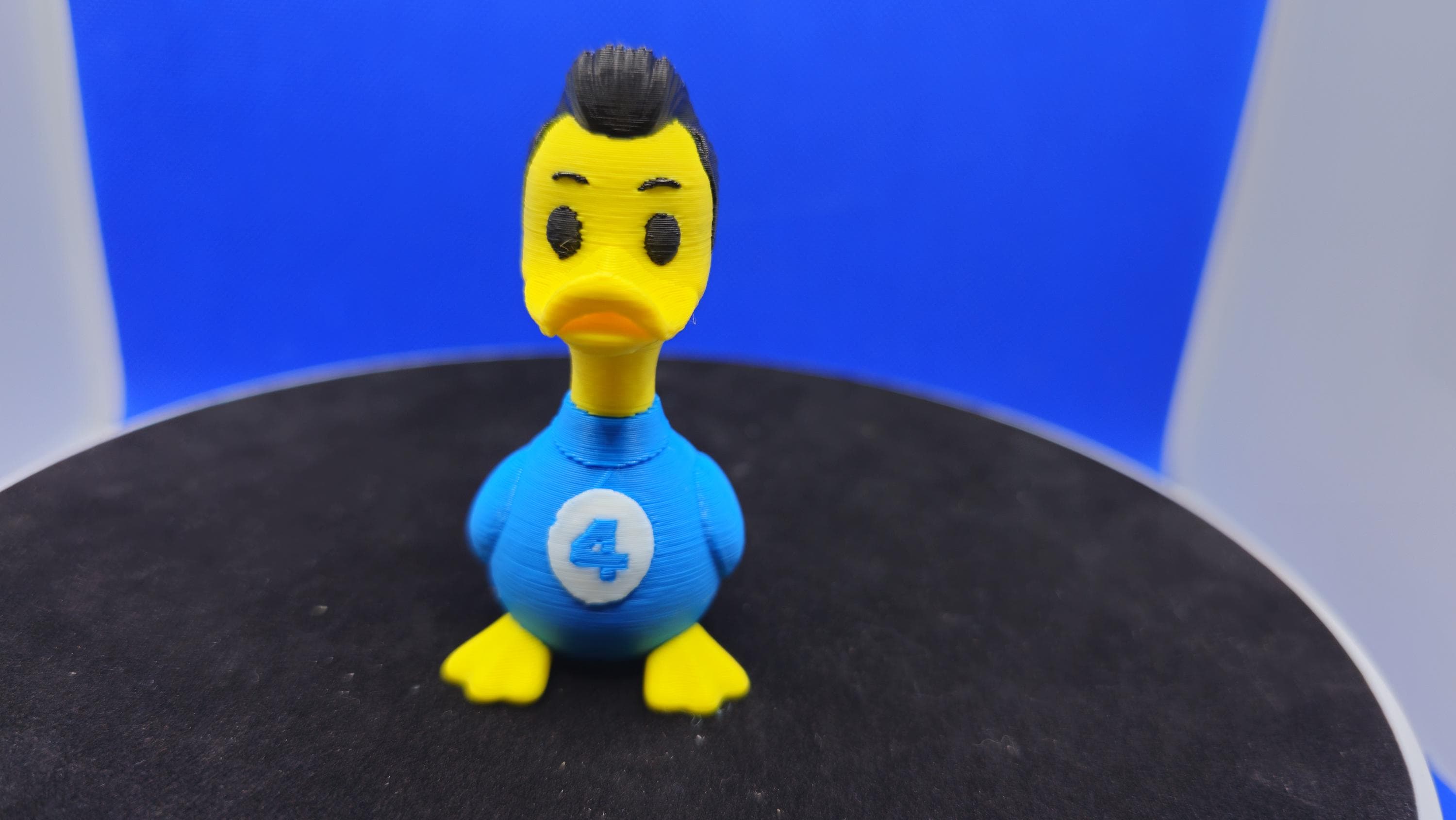 Mr. Stretchy Duck — Elastic Blue Hero Duck Figurine