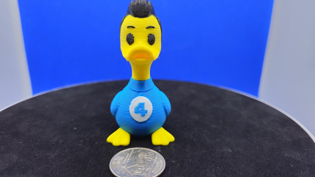 Mr. Stretchy Duck — Elastic Blue Hero Duck Figurine