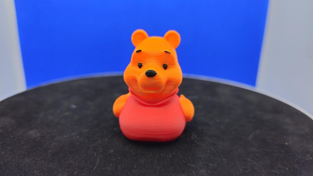 Honey Bear Duck, Pooh-Inspired 3D Printed Mini Toy, PLA Collectible