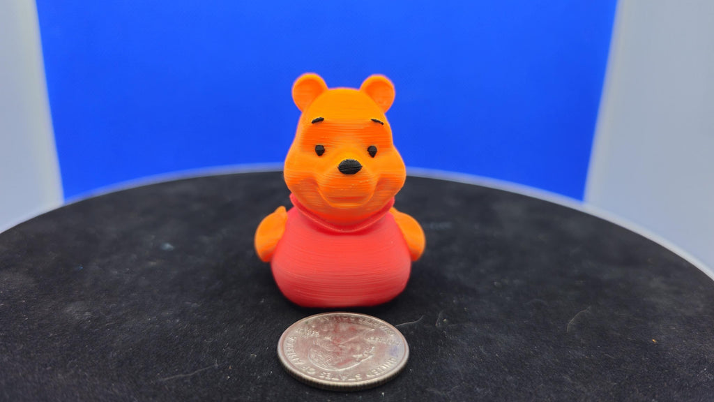 Honey Bear Duck, Pooh-Inspired 3D Printed Mini Toy, PLA Collectible