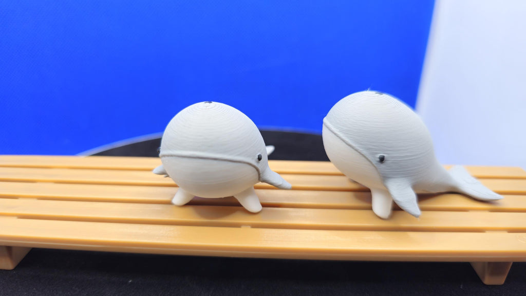 Stumpy Whale Mini Duck, 3D Printed PLA, Ocean Blue Surprise Toy
