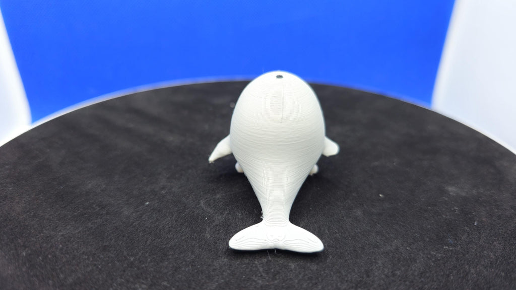 Stumpy Whale Mini Duck, 3D Printed PLA, Ocean Blue Surprise Toy