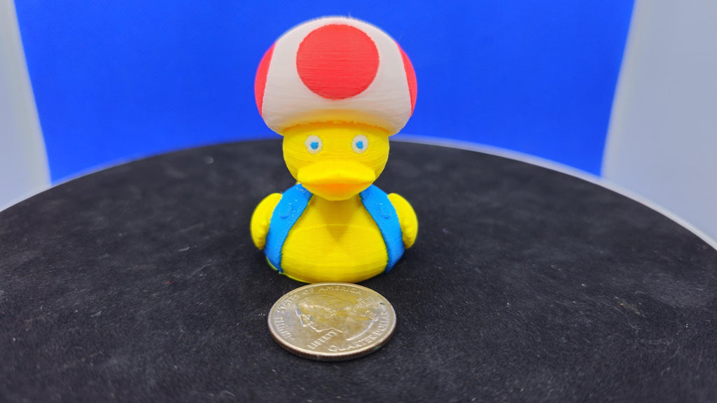 Toadstool Duck Figurine – Mario-Inspired Mushroom Cap Collectible Toy