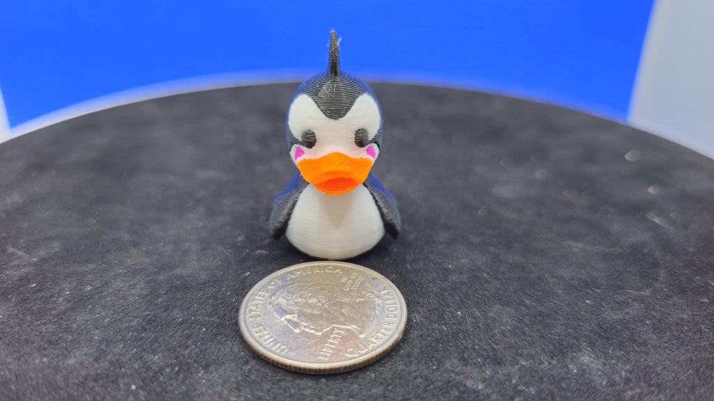 Orca Duck – Killer Whale Mini Duck Figurine – Black & White Ocean Duck – Cruise Duck Hunt Toy – 3D Printed Collectible