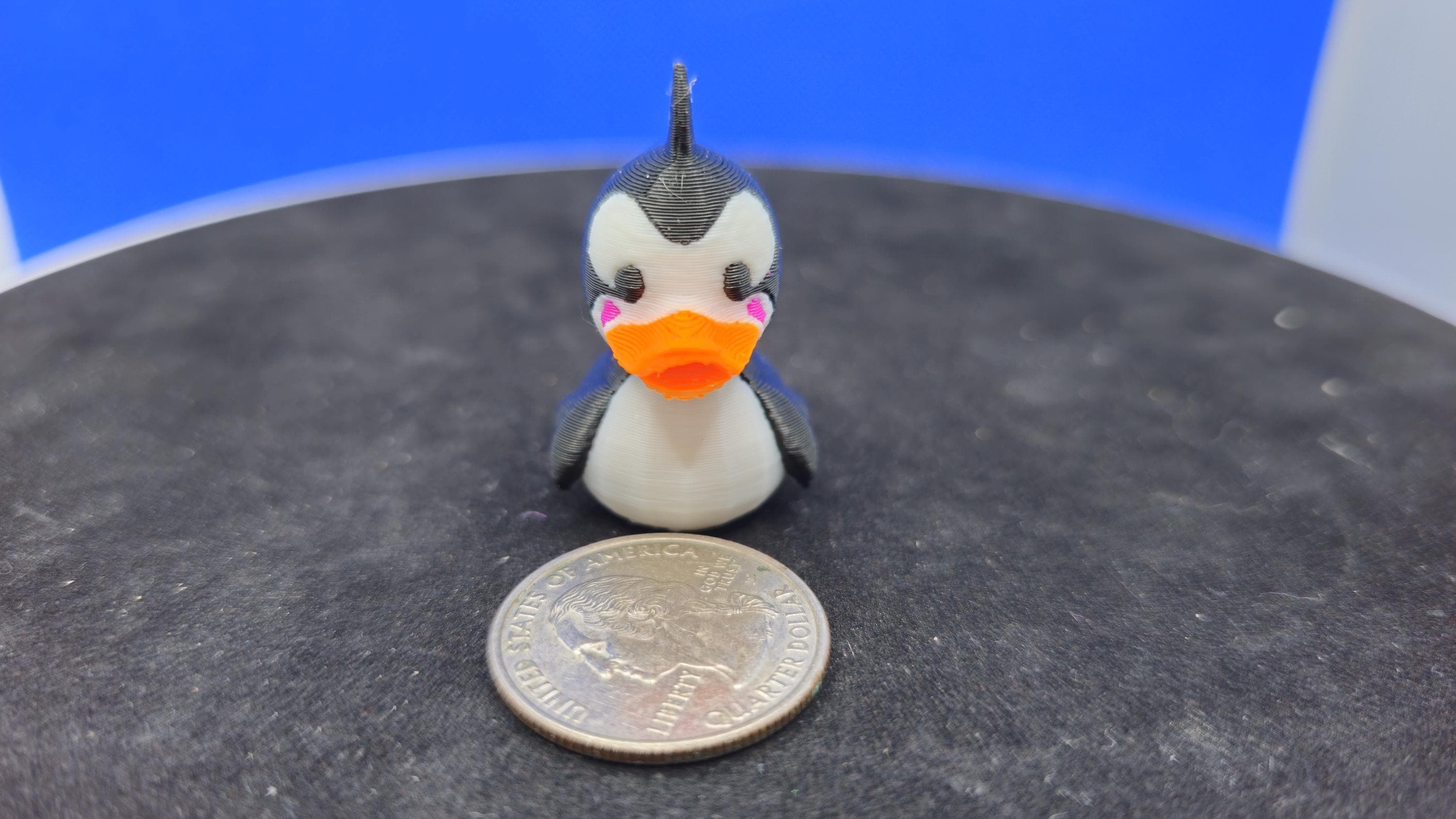 Orca Duck – Killer Whale Mini Duck Figurine – Black & White Ocean Duck – Cruise Duck Hunt Toy – 3D Printed Collectible