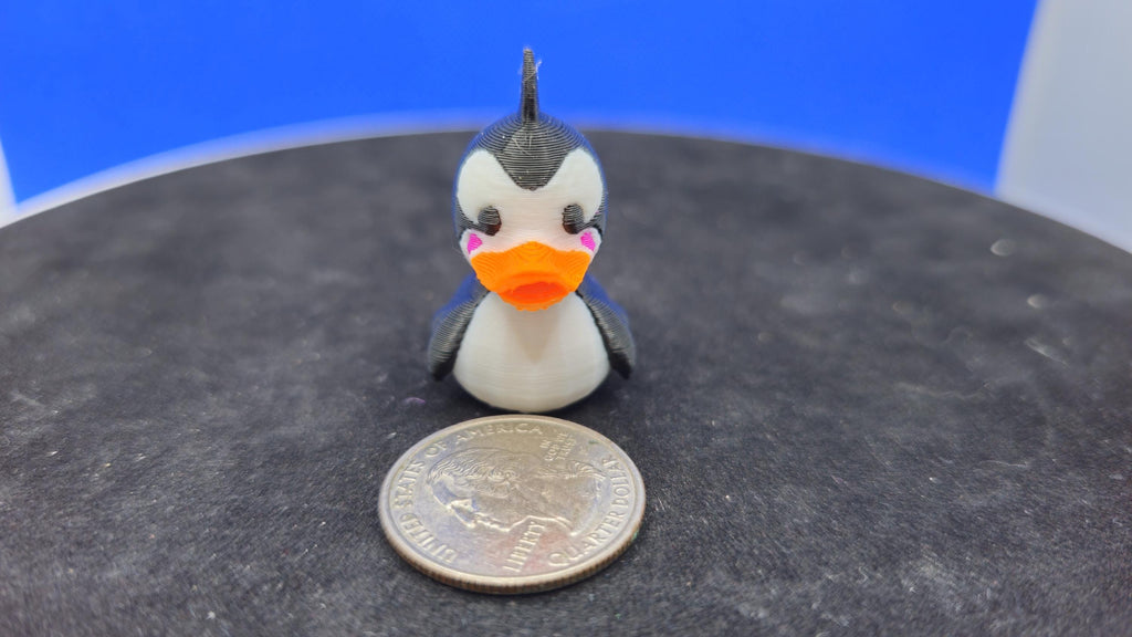 Orca Duck – Killer Whale Mini Duck Figurine – Black & White Ocean Duck – Cruise Duck Hunt Toy – 3D Printed Collectible