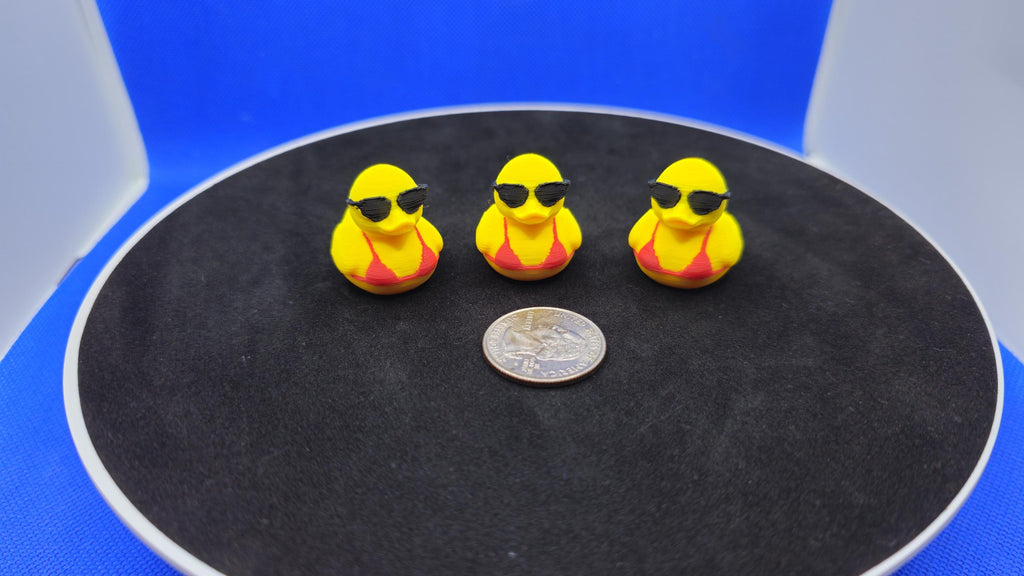 Bikini Sunglasses Duck Figurine – Tropical Vacation Mini Duck, PLA Decor