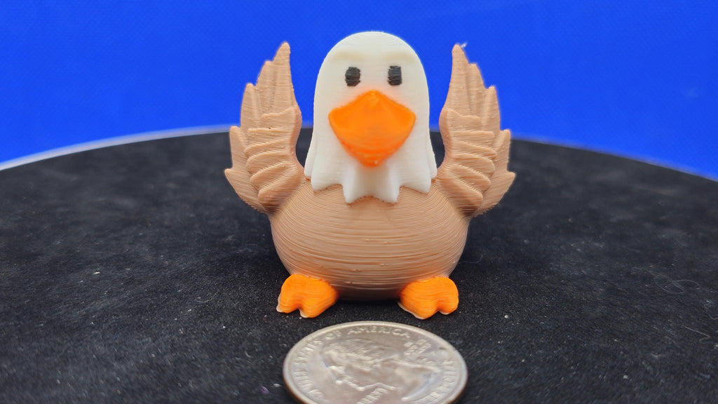 Patriotic Bald Eagle Duck Figurine – 3D Printed PLA Collectible Toy