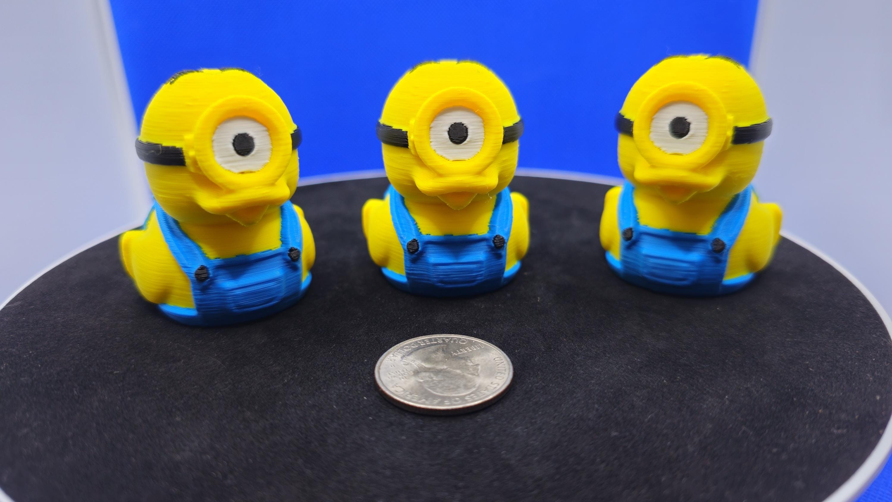 Stuart Minion Duck Figurine – Yellow Blue Character Toy for Cruise Ducks, Gifts, Decor