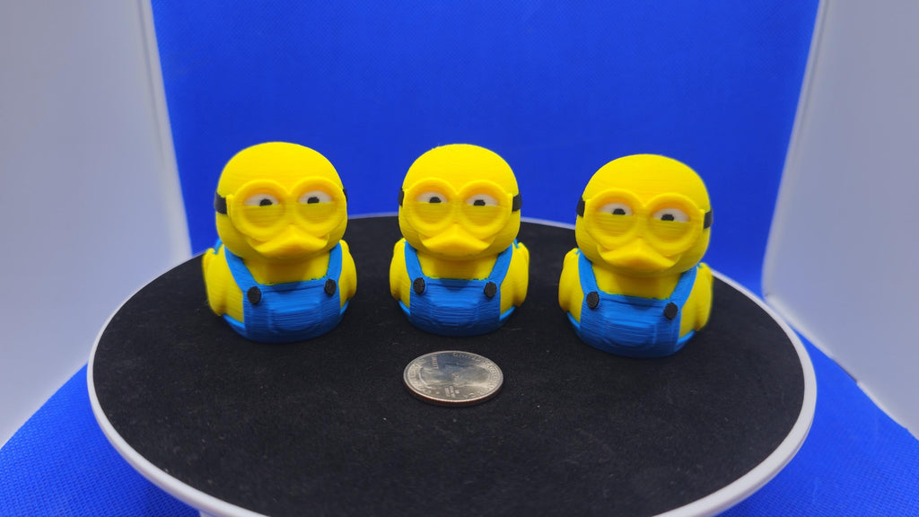 Bob Minion Duck Figurine – Yellow Blue Overalls Character Decor – Cruise Duck Toy