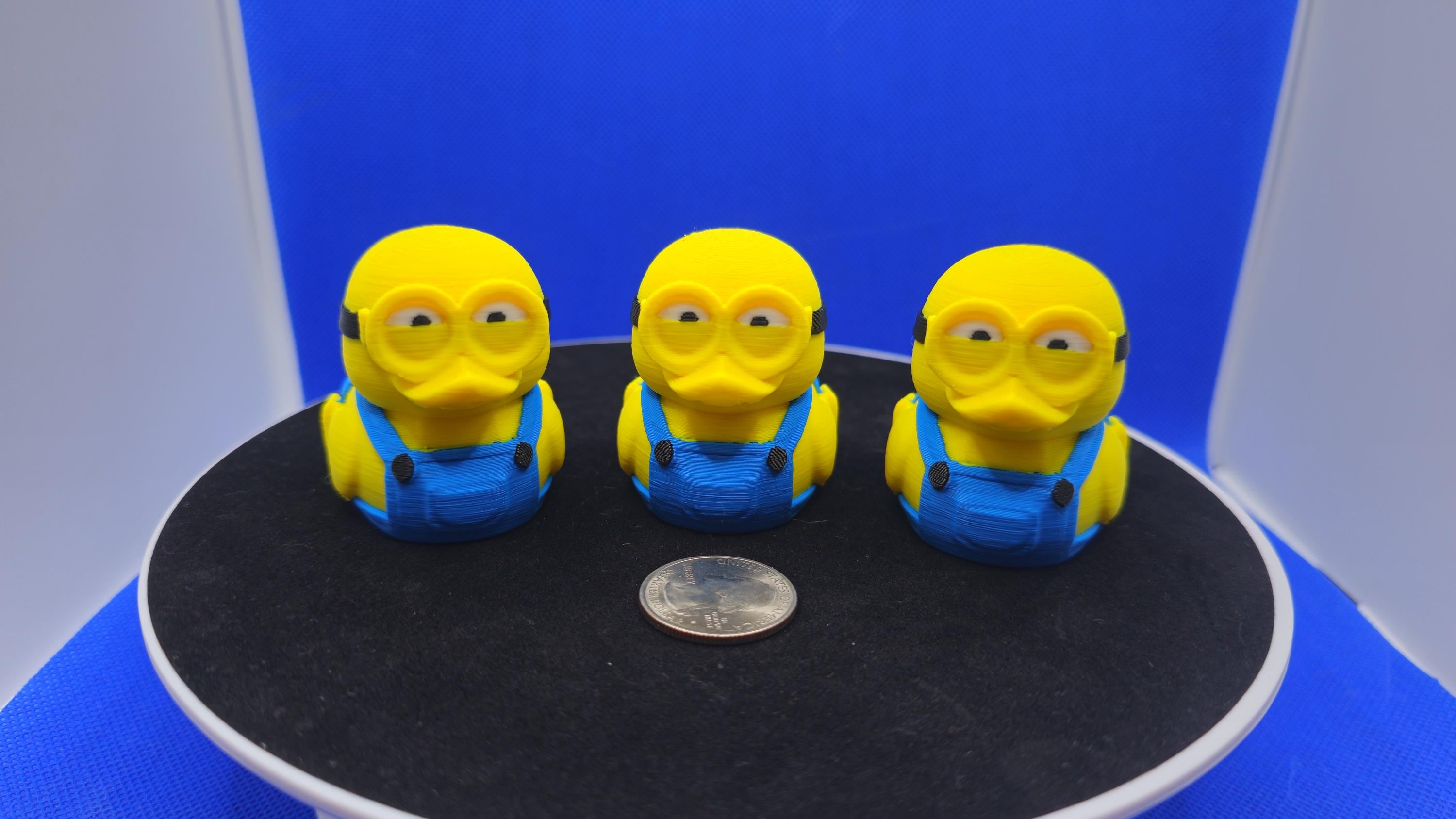 Bob Minion Duck Figurine – Yellow Blue Overalls Character Decor – Cruise Duck Toy