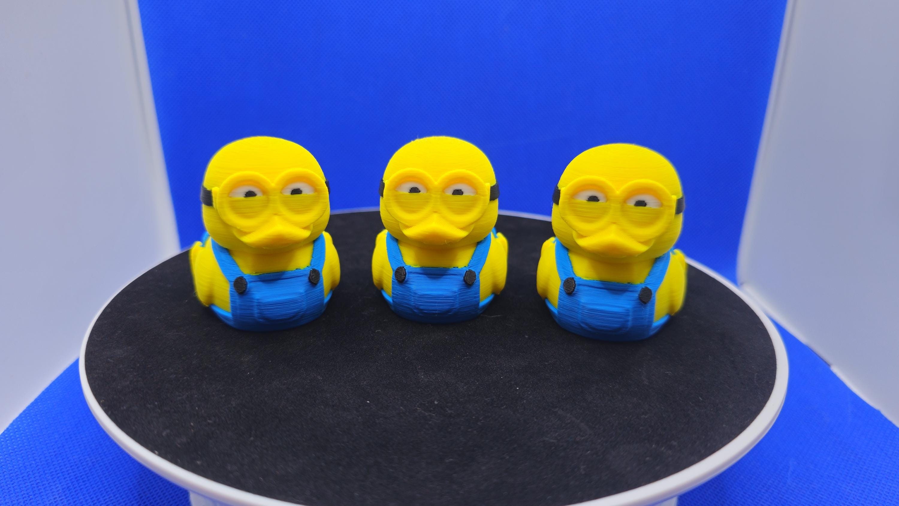 Bob Minion Duck Figurine – Yellow Blue Overalls Character Decor – Cruise Duck Toy