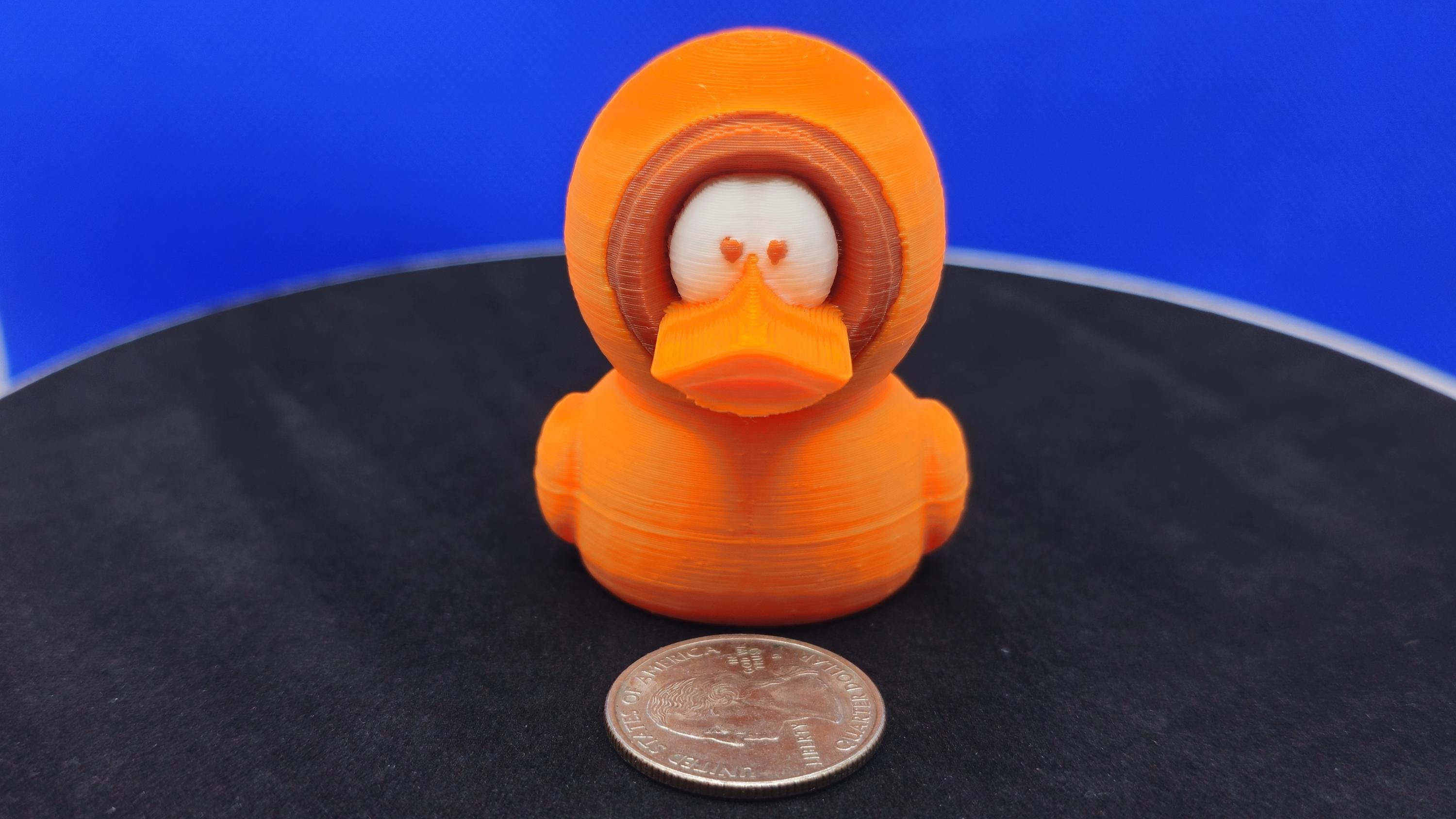 Kenny Duck Orange Hoodie Mini Duck – 3D Printed Collectible Toy