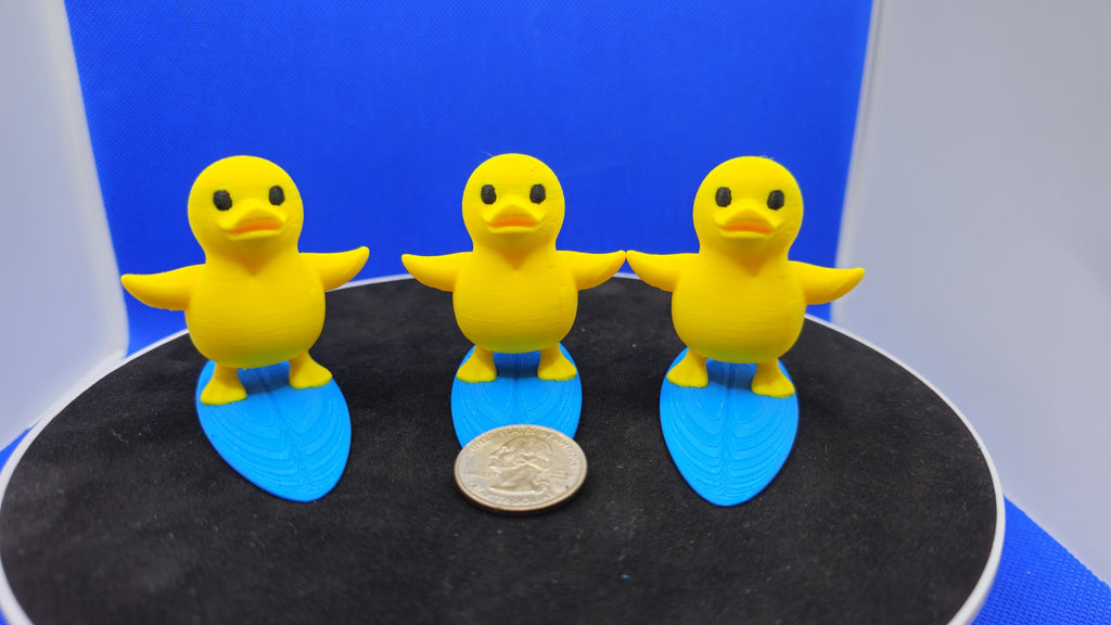 3D Printed Surfing Duck Figurine • Cruise Duck Hunt Collectible, Summer Beach Toy