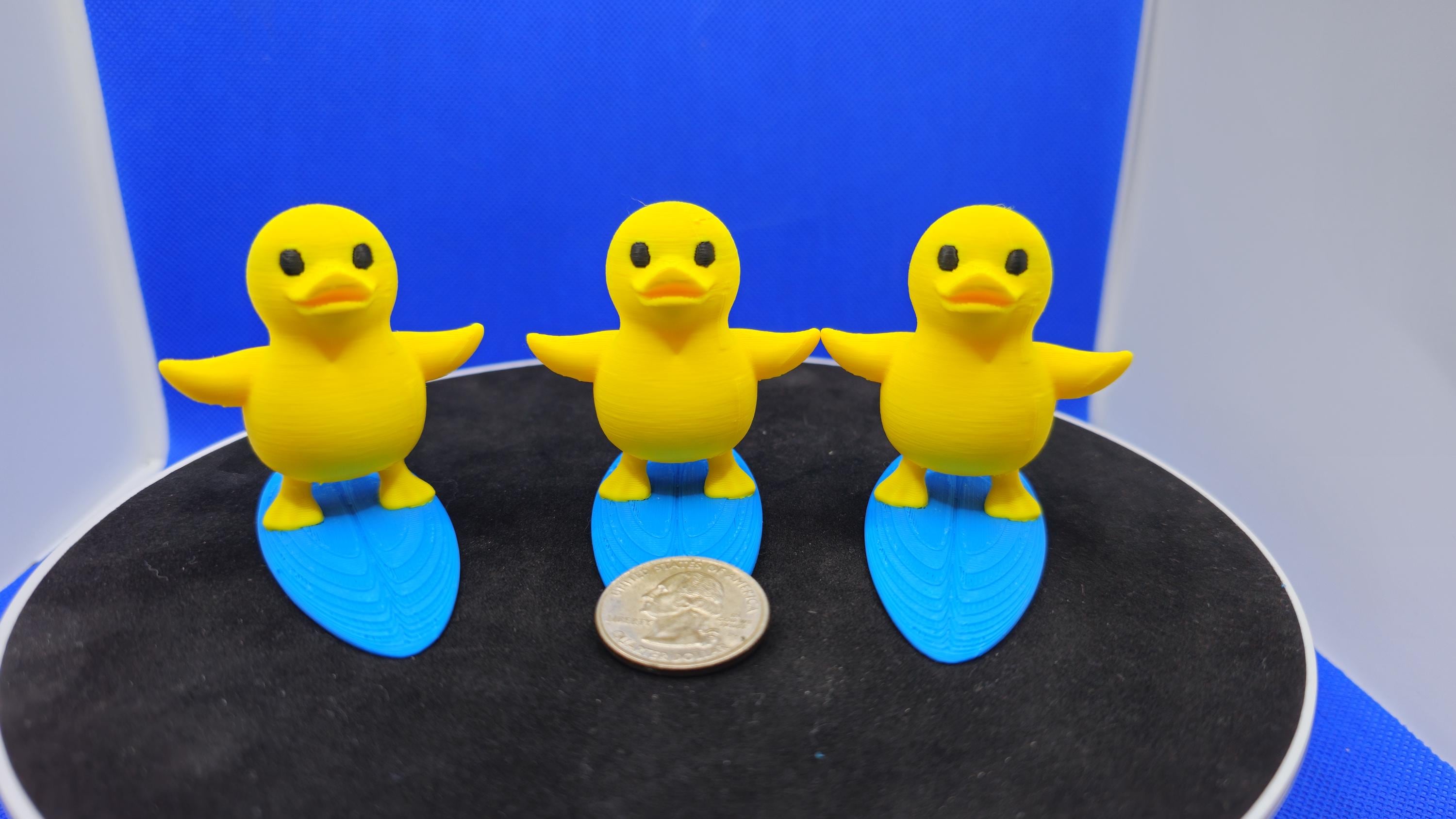 3D Printed Surfing Duck Figurine • Cruise Duck Hunt Collectible, Summer Beach Toy