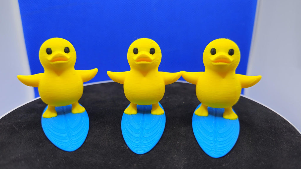3D Printed Surfing Duck Figurine • Cruise Duck Hunt Collectible, Summer Beach Toy
