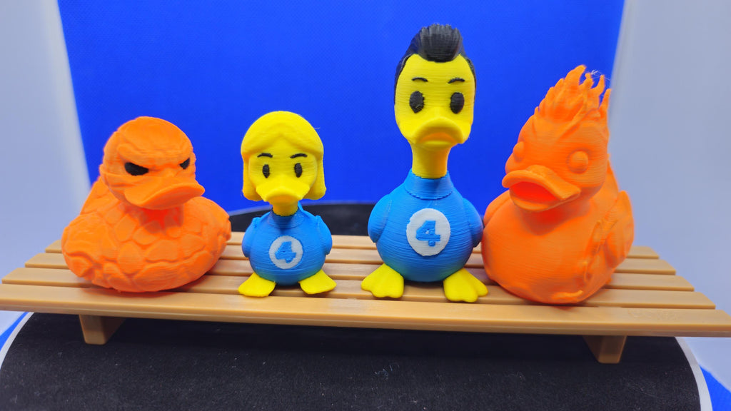 Mr. Stretchy Duck — Elastic Blue Hero Duck Figurine