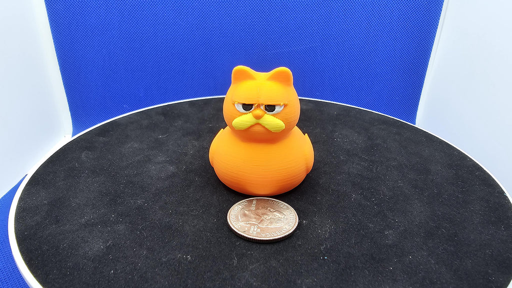 Garfield Cat Duck Hybrid, 3D Printed Orange Chibi Toy, Cat Lover Gift
