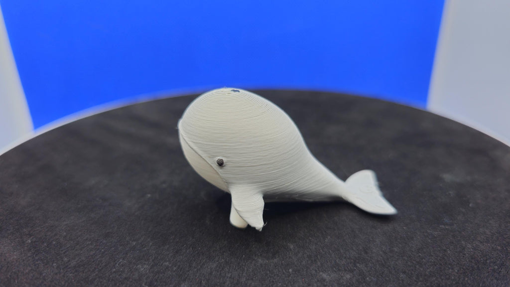 Stumpy Whale Mini Duck, 3D Printed PLA, Ocean Blue Surprise Toy