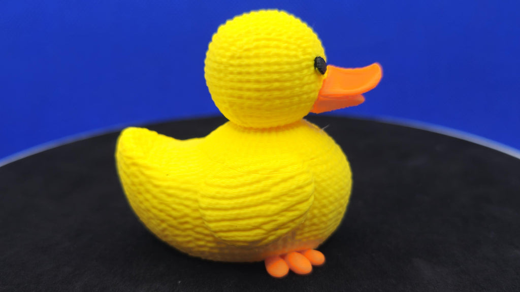 3D Printed Duck Figurine | Textured Yarn-Style, Cruise Duck Hunt Collectible