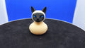 Siamese Cat Duck, Blue Eyes, Cream Chocolate Accents, 3D Printed Collectible