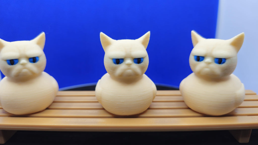 Grumpy Cat Duck Hybrid: 3D Printed Mini Figure, Cat Lover Gift