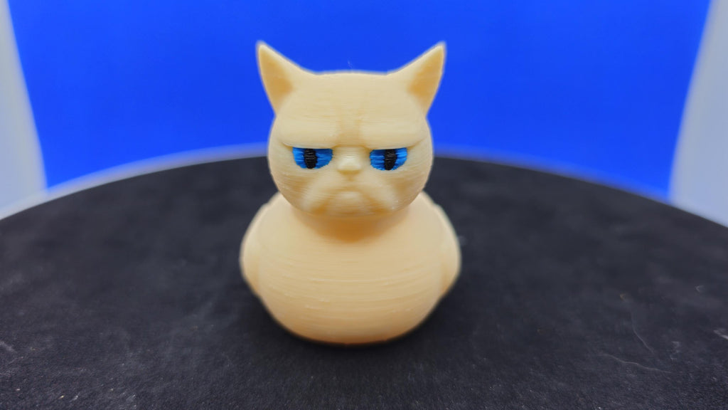 Grumpy Cat Duck Hybrid: 3D Printed Mini Figure, Cat Lover Gift