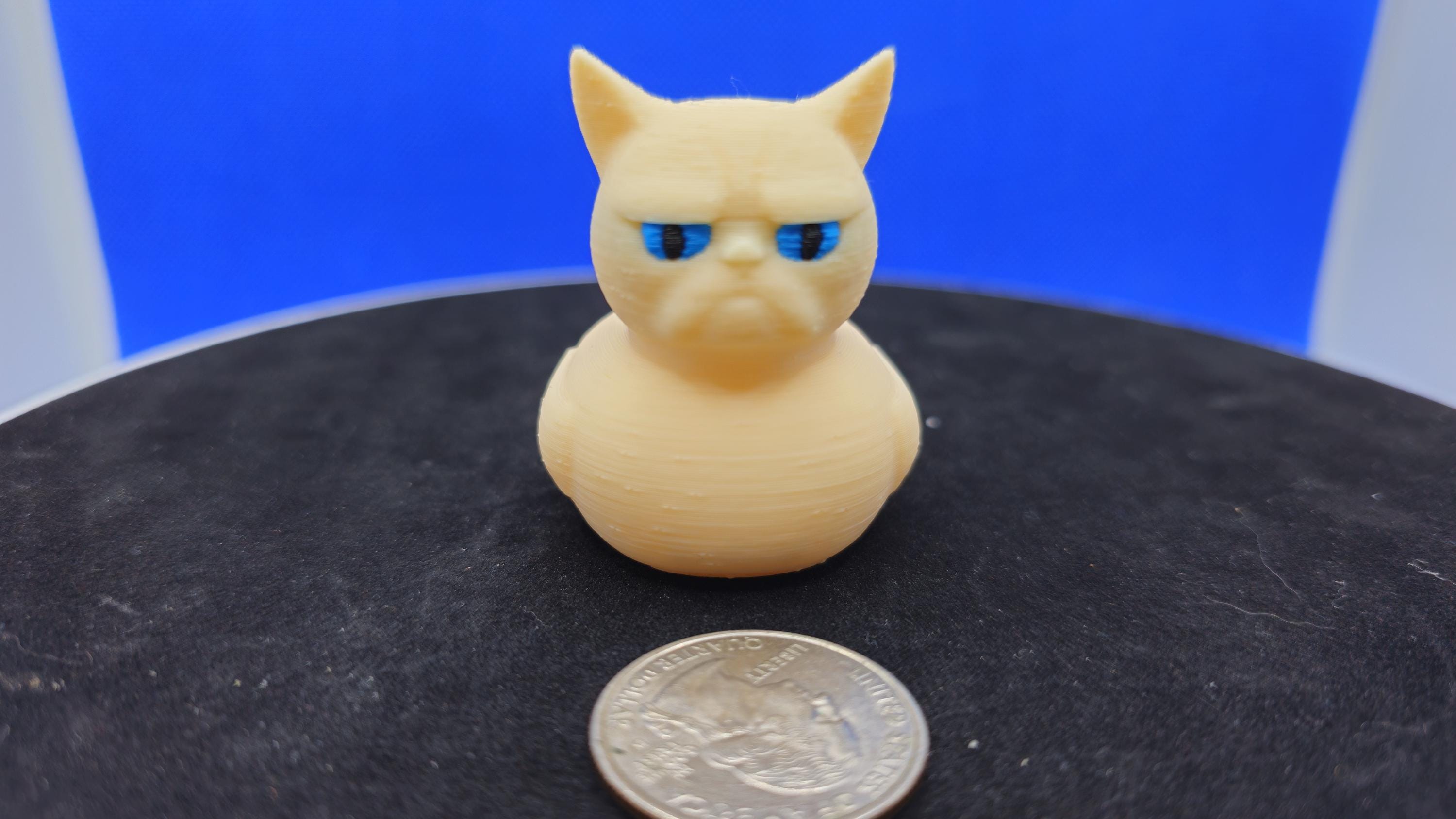 Grumpy Cat Duck Hybrid: 3D Printed Mini Figure, Cat Lover Gift
