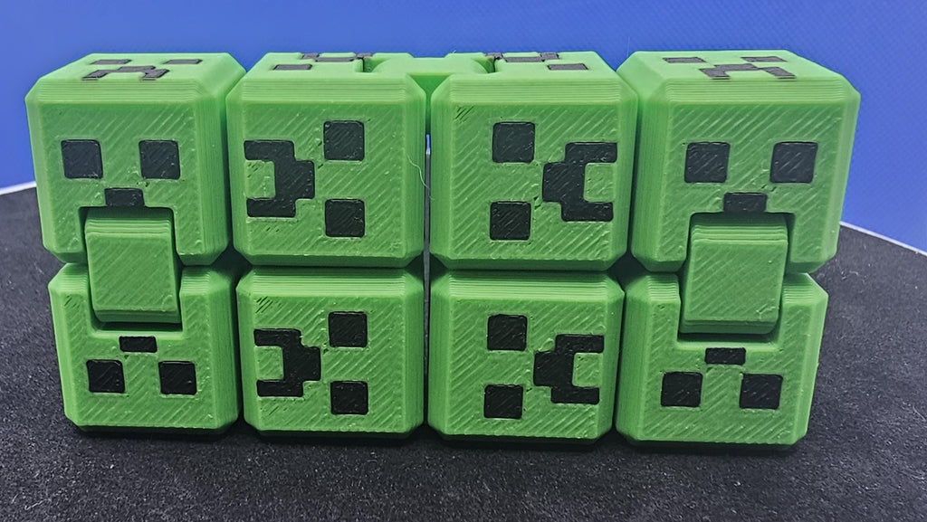 Minecraft Fidget Cube • Green & Black Creeper Cube • Pixel Stress Toy • Gamer Desk Toy • Creeper Face Fidget