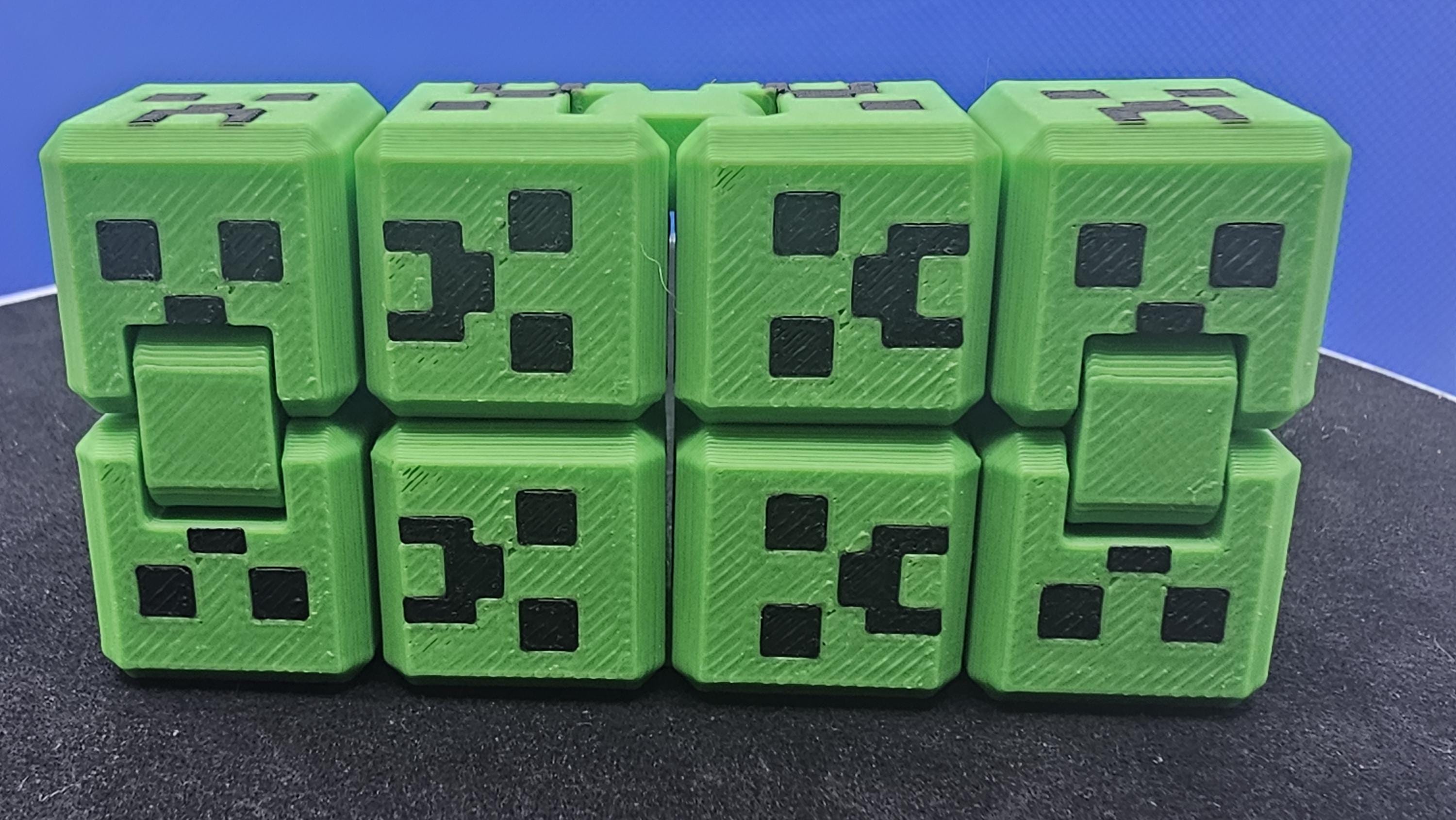 Minecraft Fidget Cube • Green & Black Creeper Cube • Pixel Stress Toy • Gamer Desk Toy • Creeper Face Fidget