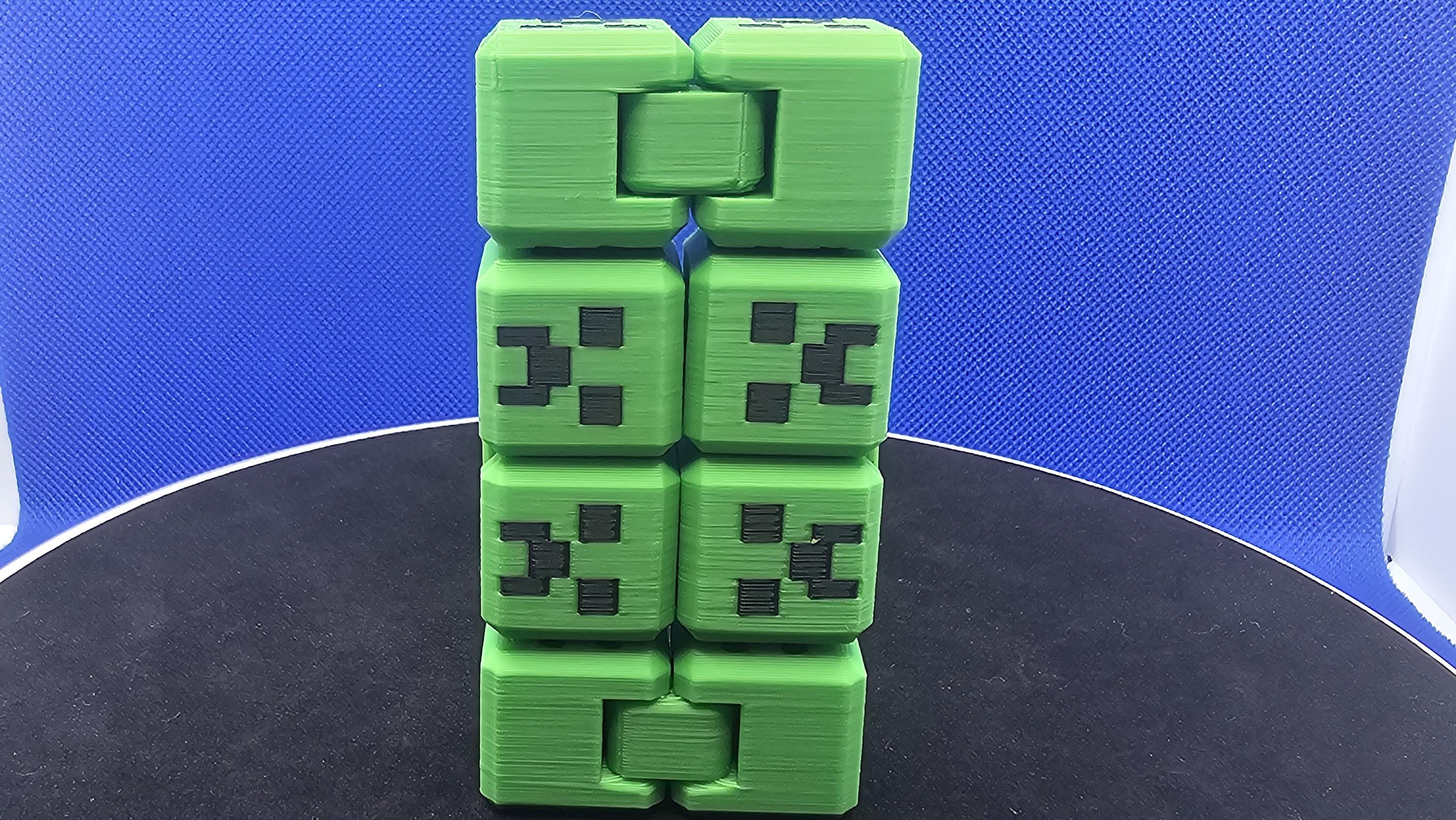 Minecraft Fidget Cube • Green & Black Creeper Cube • Pixel Stress Toy • Gamer Desk Toy • Creeper Face Fidget