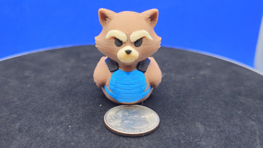 Rocket Raccoon Duck • 3D Printed Space Hero Collectible (2" H)