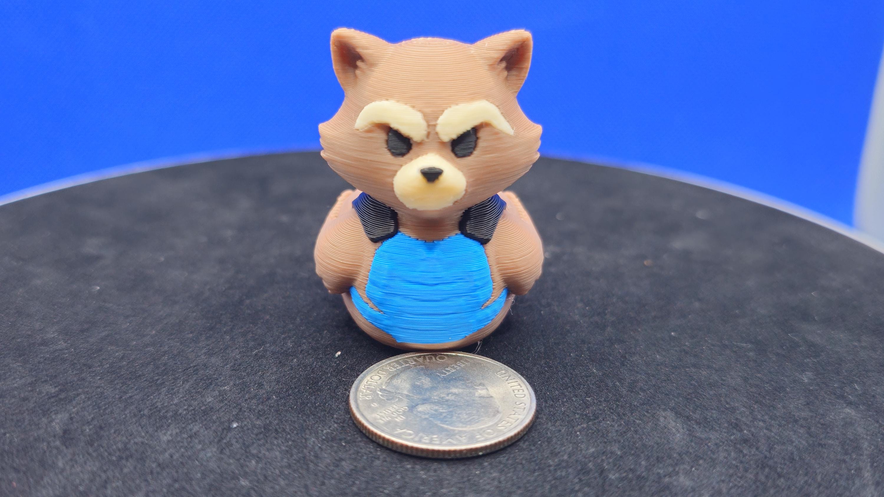 Rocket Raccoon Duck • 3D Printed Space Hero Collectible (2" H)