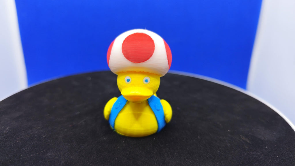 Toadstool Duck Figurine – Mario-Inspired Mushroom Cap Collectible Toy