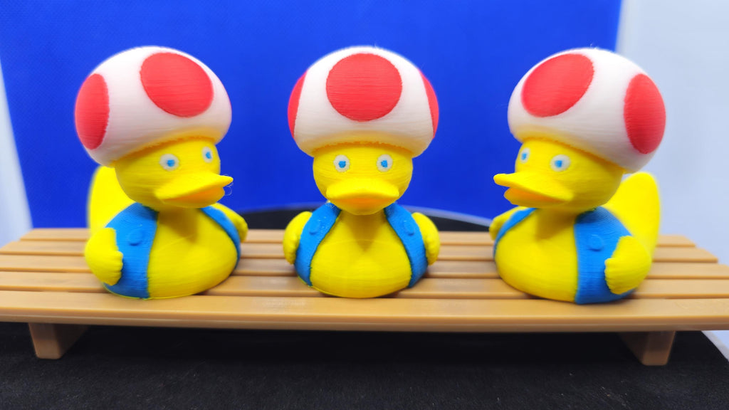 Toadstool Duck Figurine – Mario-Inspired Mushroom Cap Collectible Toy