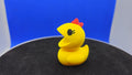 Retro Arcade Mrs. Pacman Duck Figurine, Yellow PLA Mini Duck Toy