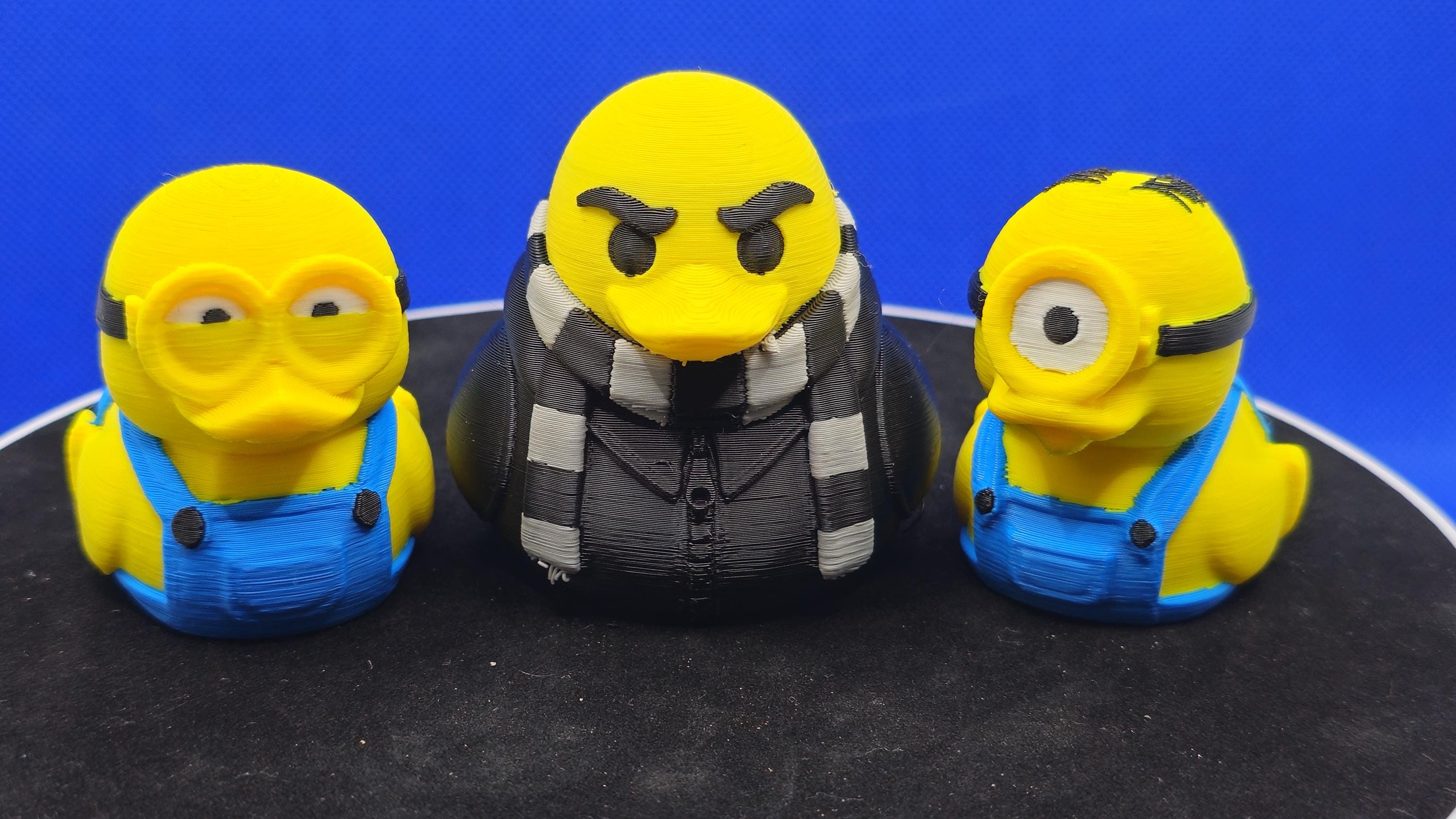 Gru, Bob & Stuart‑Style Duck Bundle • Mini Parody Cruise Ducks • 3D Printed Collectible Trio