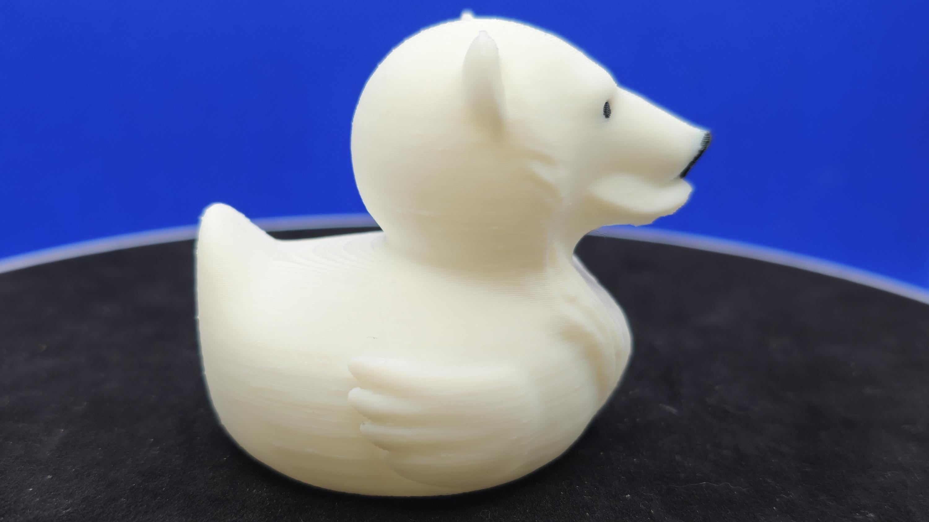 Polar Bear Duck Toy: 3D Printed Arctic Animal Collectible (2 inches)
