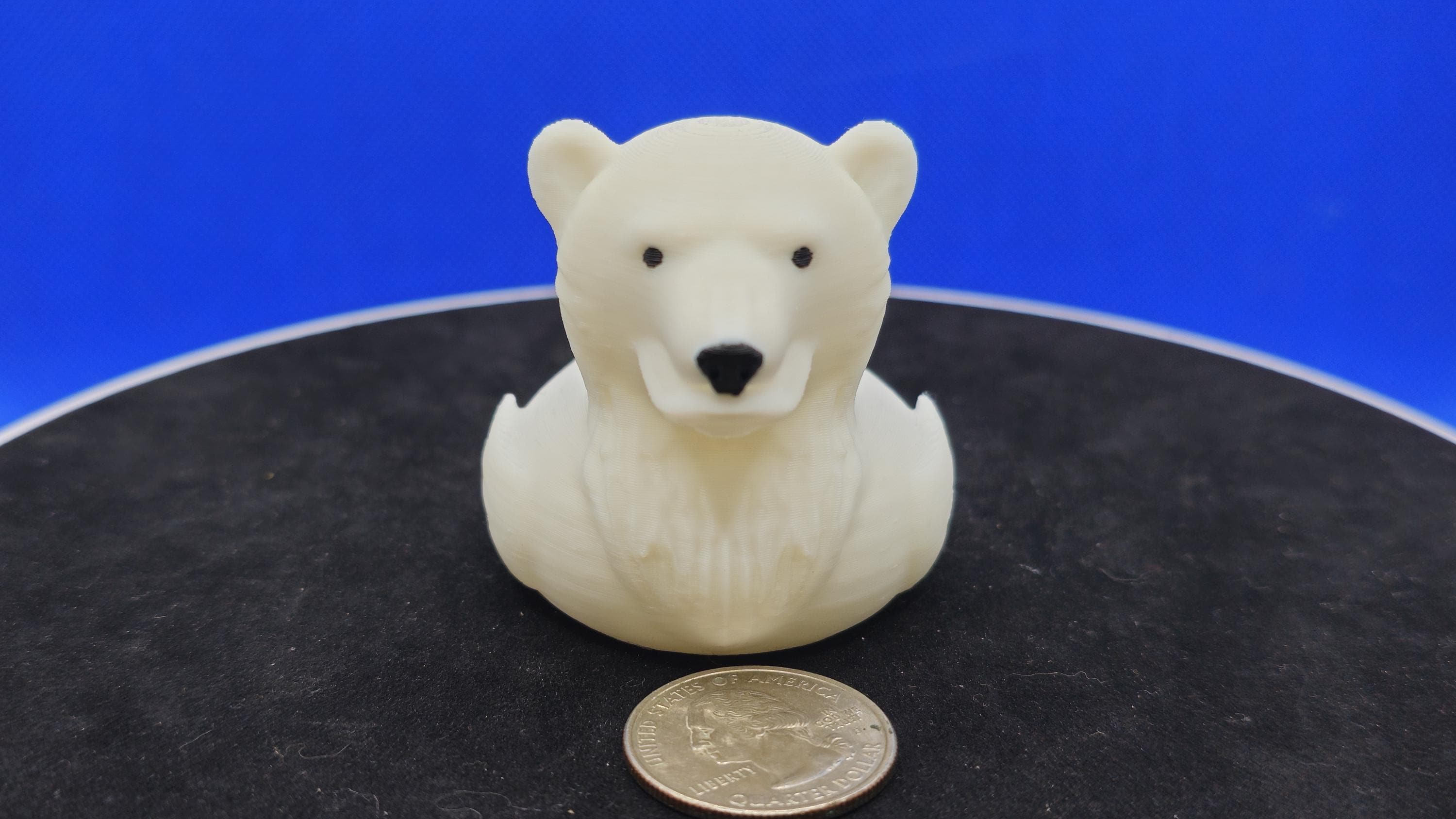 Polar Bear Duck Toy: 3D Printed Arctic Animal Collectible (2 inches)