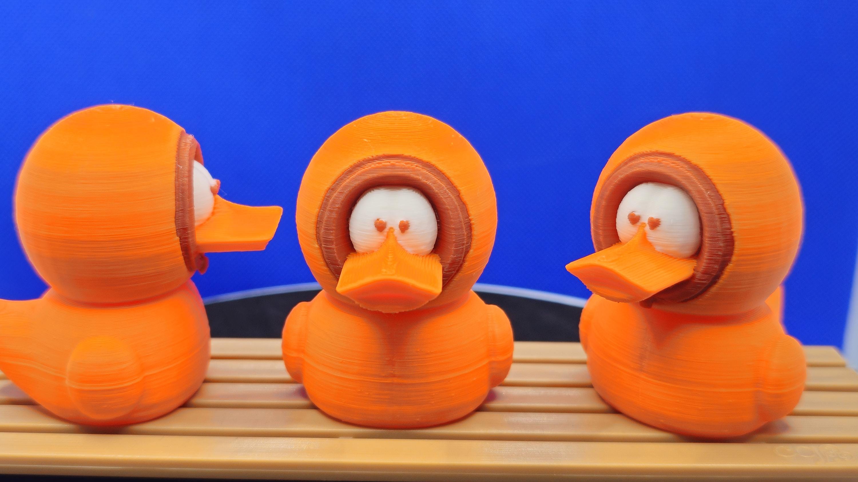 Kenny Duck Orange Hoodie Mini Duck – 3D Printed Collectible Toy