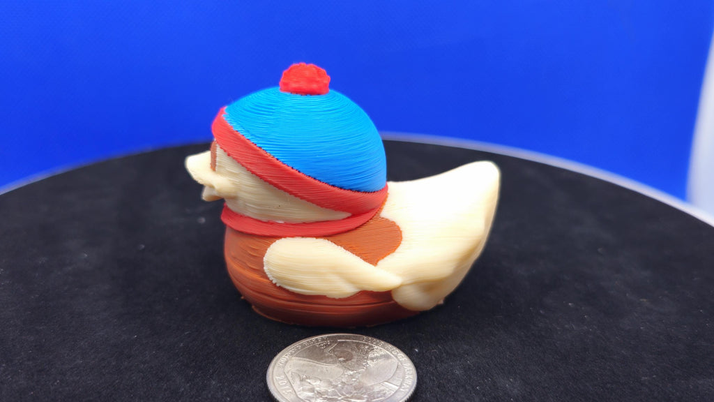 Stan-Style Mini Duck with Blue Hat, Desk Decor, Cruise Duck Hunt Collectible