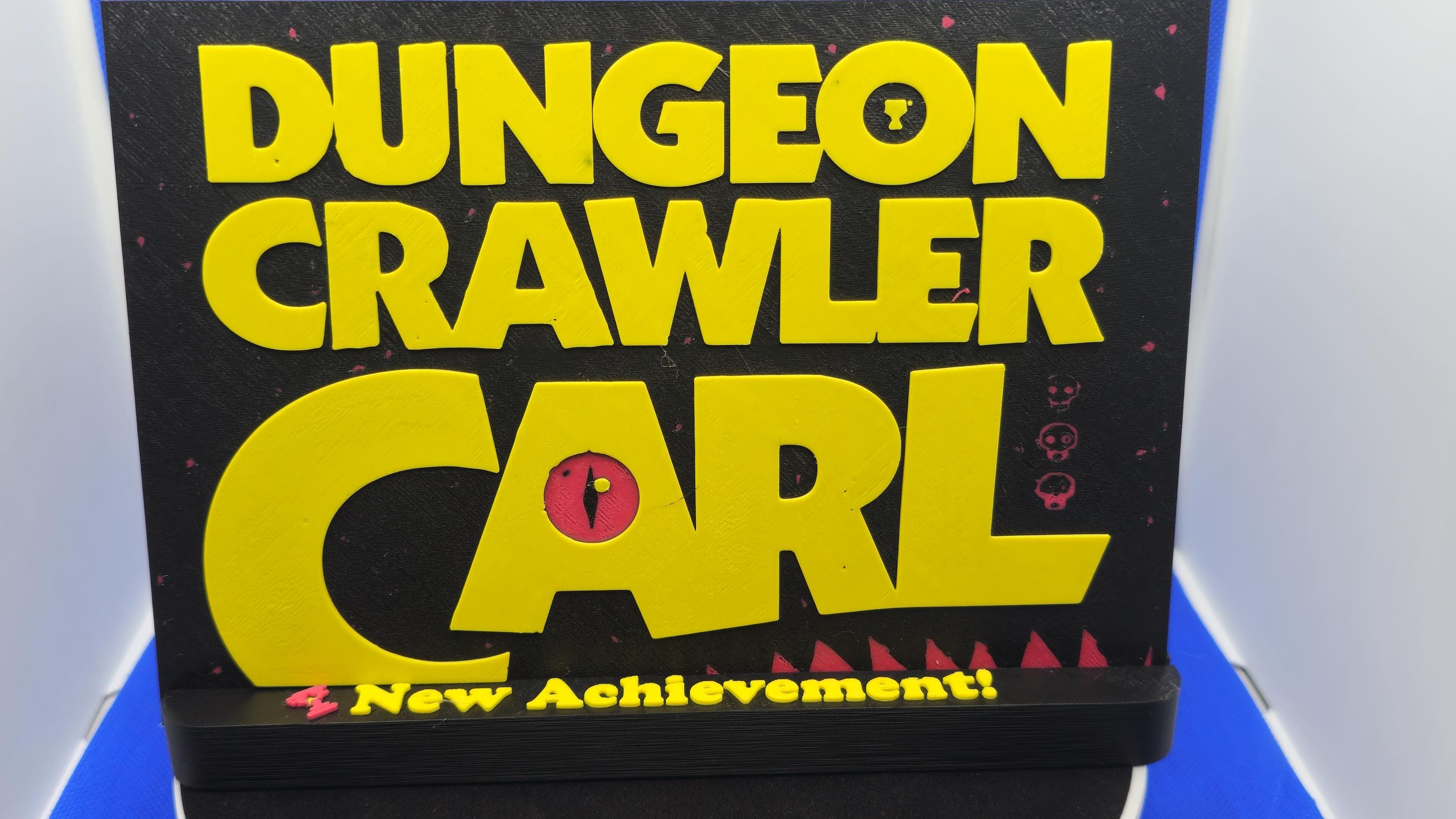 Dungeon Crawler Carl "New Achievement!" Display • Matt Dinniman Fan Art Plaque